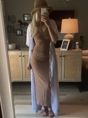 White Long Kimono Beach Cover Up